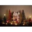 Clayre & Eef Portacandela Casa 12x12x22 cm Rosso Metallo