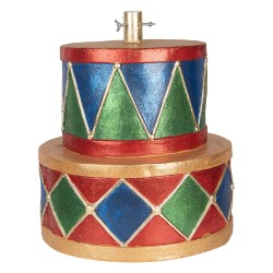 Clayre & Eef Weihnachtsbaumständer Trommel Ø 40x46 cm Blau Keramikmaterial