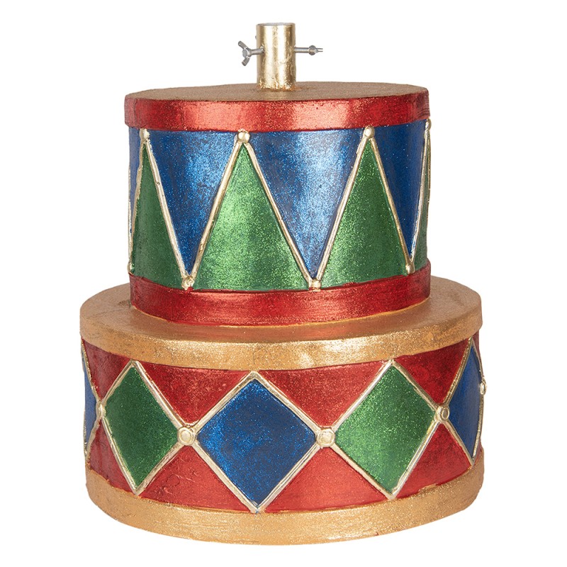 Clayre & Eef Weihnachtsbaumständer Trommel Ø 40x46 cm Blau Keramikmaterial
