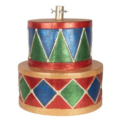 Clayre & Eef Weihnachtsbaumständer Trommel Ø 40x46 cm Blau Keramikmaterial