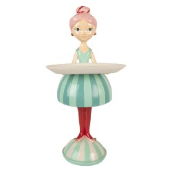 Clayre & Eef Image de décoration Fille 18x16x38 cm Bleu Plastique