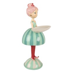 Clayre & Eef Image de décoration Fille 18x16x38 cm Bleu Plastique