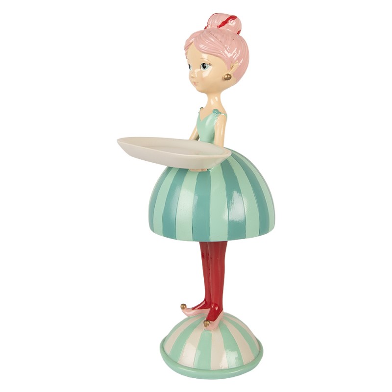 Clayre & Eef Image de décoration Fille 18x16x38 cm Bleu Plastique
