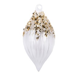 Clayre & Eef Kerstbal Ø 7x14 cm Transparant Glas