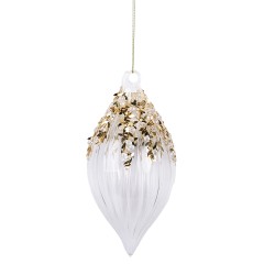 Clayre & Eef Kerstbal Ø 7x14 cm Transparant Glas