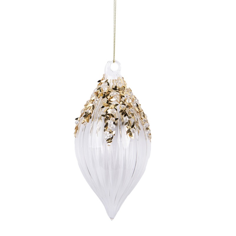 Clayre & Eef Kerstbal Ø 7x14 cm Transparant Glas