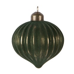 Clayre & Eef Kerstbal Ø 8x9 cm Groen Glas