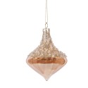 Clayre & Eef Palla di natale Ø 8x10 cm Beige Vetro
