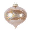 Clayre & Eef Kerstbal Ø 10x10 cm Beige Glas
