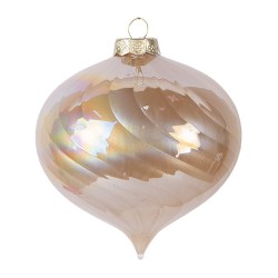 Clayre & Eef Kerstbal Ø 10x10 cm Beige Glas