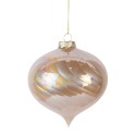 Clayre & Eef Kerstbal Ø 10x10 cm Beige Glas
