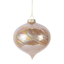 Clayre & Eef Kerstbal Ø 10x10 cm Beige Glas