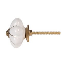 Clayre & Eef Deurknop Ø 4x3 cm Beige Keramiek