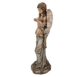 Clayre & Eef Statuetta decorativa Angelo 40x30x100 cm Beige Materiale ceramico