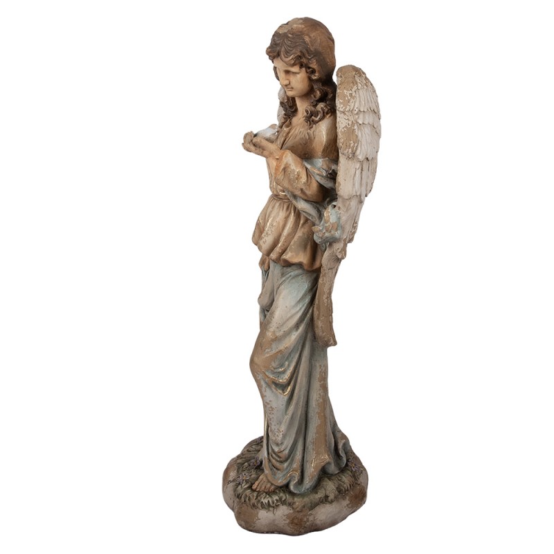 Clayre & Eef Statuetta decorativa Angelo 40x30x100 cm Beige Materiale ceramico