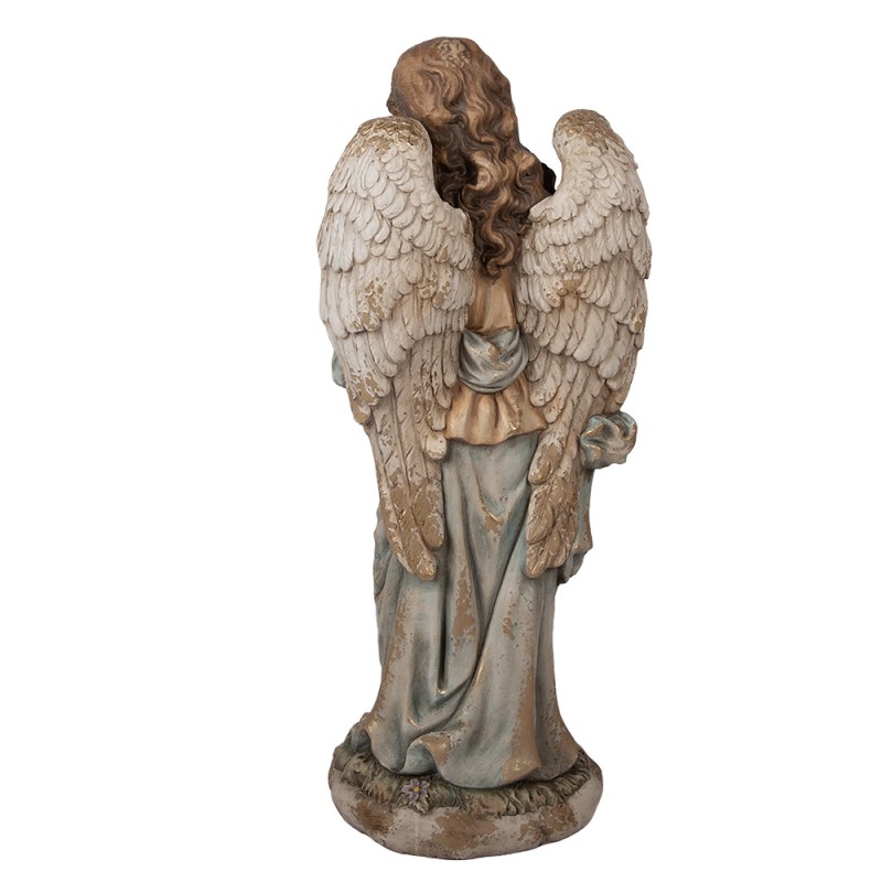 Clayre & Eef Statuetta decorativa Angelo 40x30x100 cm Beige Materiale ceramico