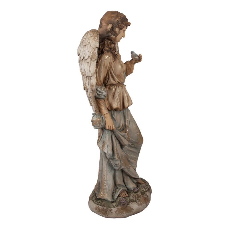 Clayre & Eef Statuetta decorativa Angelo 40x30x100 cm Beige Materiale ceramico