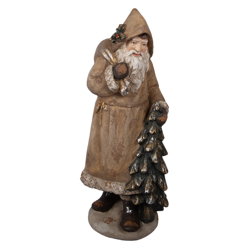 Clayre & Eef Decorative Figurine Santa Claus 38x30x90 cm Beige Ceramic material