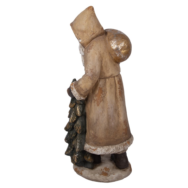 Clayre & Eef Decorative Figurine Santa Claus 38x30x90 cm Beige Ceramic material