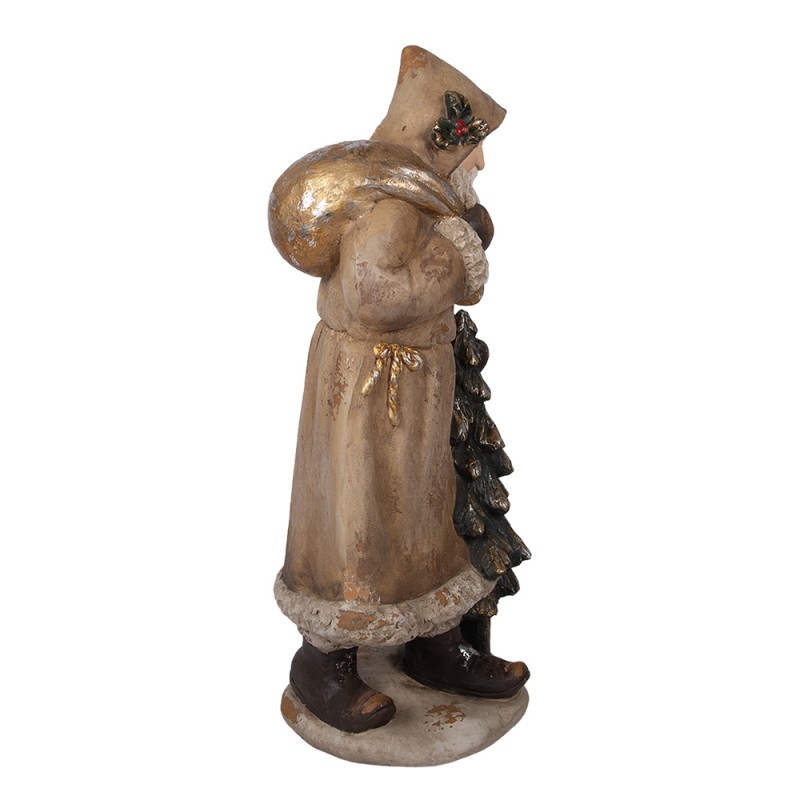 Clayre & Eef Decorative Figurine Santa Claus 38x30x90 cm Beige Ceramic material