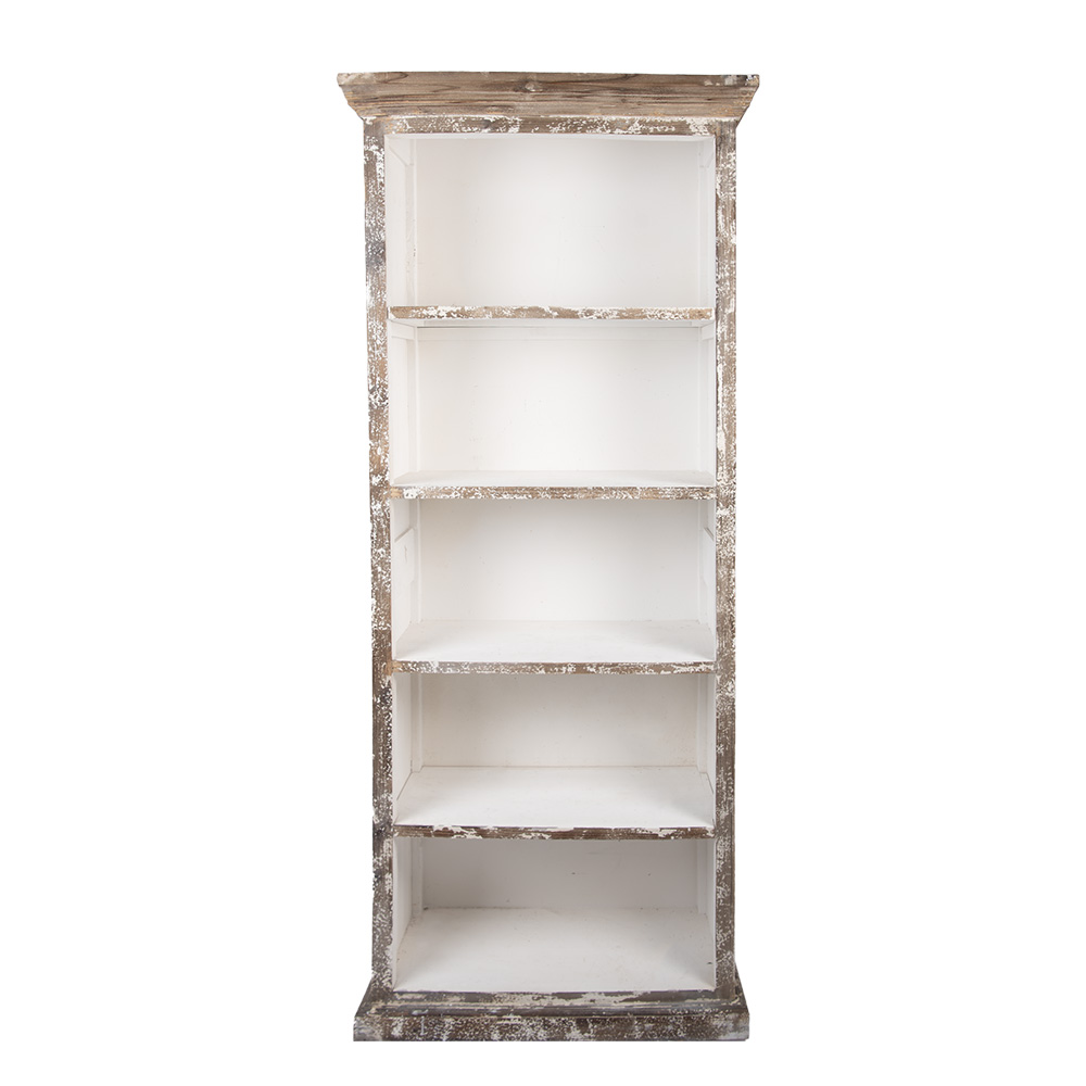 Clayre&Eef Kast 80x36x195 cm Bruin Beige Hout afbeelding