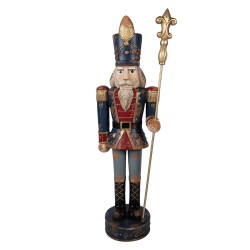 Clayre & Eef Decorative Figurine Nutcracker 39x30x136 cm Blue Ceramic material