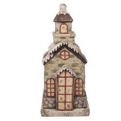 Clayre & Eef Statuetta decorativa Casa 36x30x80 cm Verde Materiale ceramico