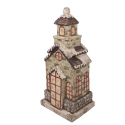 Clayre & Eef Statuetta decorativa Casa 36x30x80 cm Verde Materiale ceramico