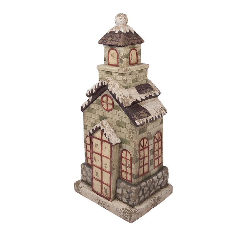 Clayre & Eef Statuetta decorativa Casa 36x30x80 cm Verde Materiale ceramico