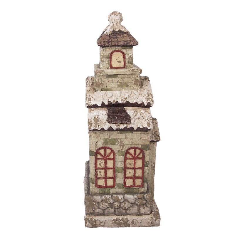 Clayre & Eef Statuetta decorativa Casa 36x30x80 cm Verde Materiale ceramico