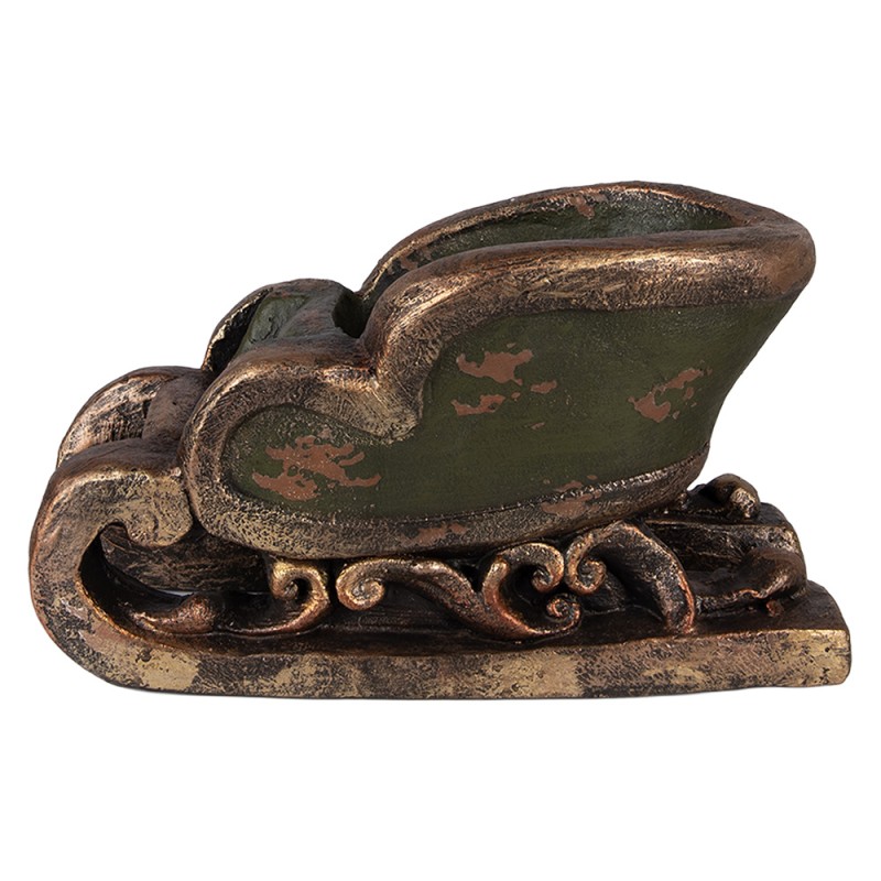 Clayre & Eef Weihnachtsdekorationsfigur Schlitten 35x23x21 cm Grün Keramik Clayre & Eef Weihnachtsdekorationsfigur Schlitten 35x23x21 cm Grün Keramik