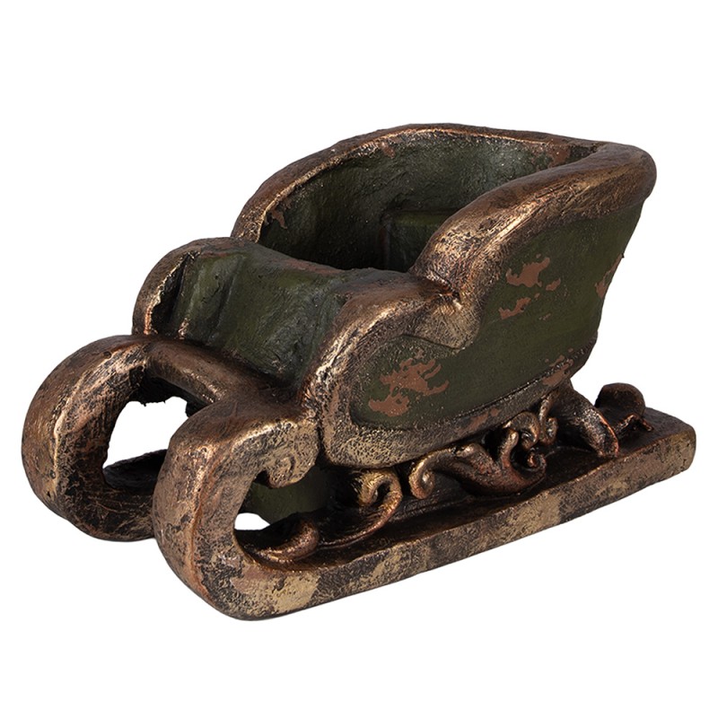 Clayre & Eef Weihnachtsdekorationsfigur Schlitten 35x23x21 cm Grün Keramik Clayre & Eef Weihnachtsdekorationsfigur Schlitten 35x23x21 cm Grün Keramik