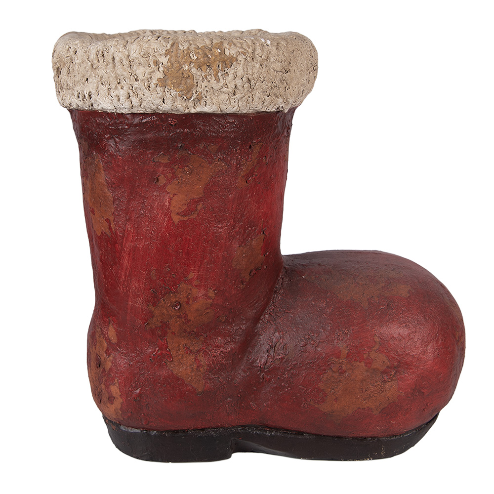 Clayre&Eef Kerstdecoratie Beeld Laars 28x18x30 cm Rood Keramiek afbeelding