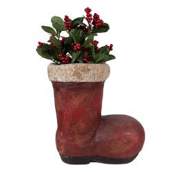 Clayre & Eef Weihnachtsdekorationsfigur Stiefel 28x18x30 cm Rot Keramik