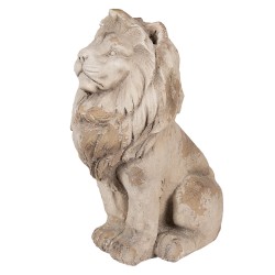 Clayre & Eef Statuetta decorativa Leone 31x20x41 cm Beige Ceramica