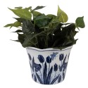 Clayre & Eef Planter Ø 17x15 cm White Blue Ceramic Clayre & Eef Planter Ø 17x15 cm White Blue Ceramic