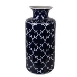 Clayre & Eef Vase Ø 19x41 cm Blau Keramik