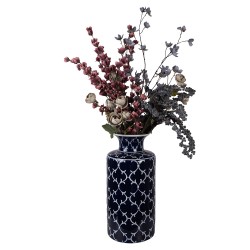 Clayre & Eef Vase Ø 19x41 cm Blau Keramik