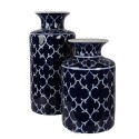 Clayre & Eef Vase Ø 19x41 cm Blau Keramik Clayre & Eef Vase Ø 19x41 cm Blau Keramik