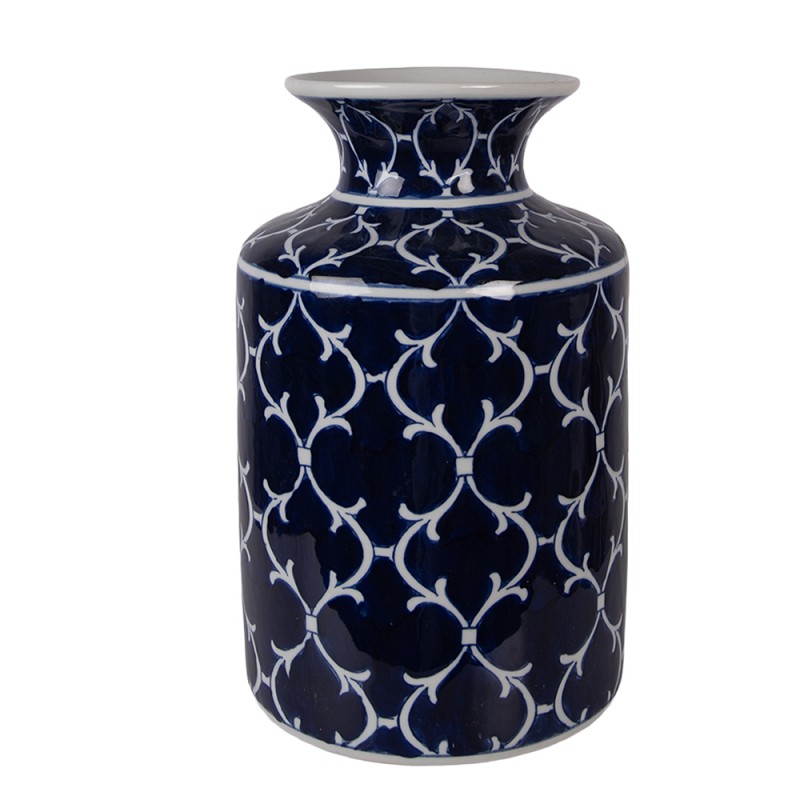 Clayre & Eef Vase Ø 19x31 cm Bleu Céramique Clayre & Eef Vase Ø 19x31 cm Bleu Céramique