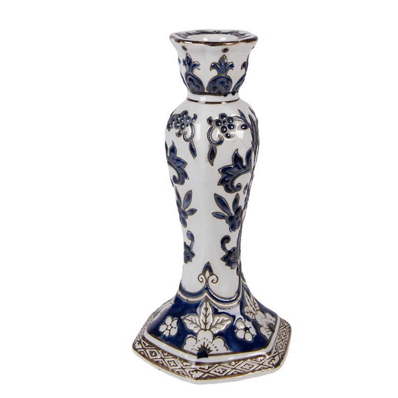 Clayre & Eef Chandelier Ø 11x21 cm Blanc Bleu Porcelaine Clayre & Eef Chandelier Ø 11x21 cm Blanc Bleu Porcelaine