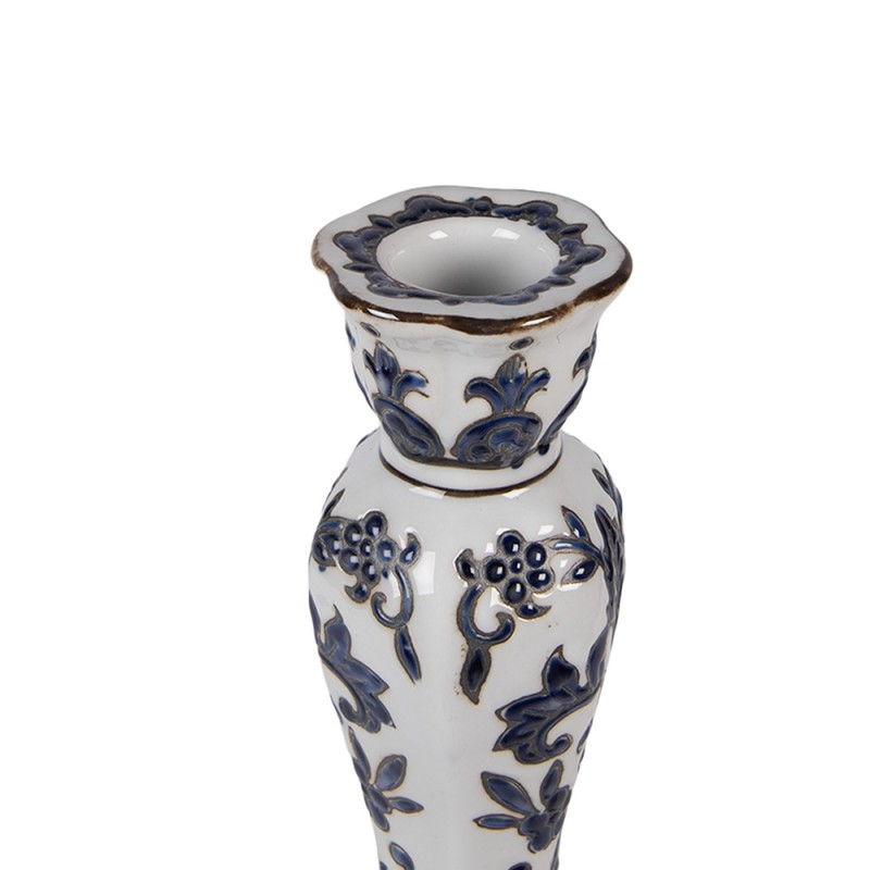 Clayre & Eef Chandelier Ø 11x21 cm Blanc Bleu Porcelaine Clayre & Eef Chandelier Ø 11x21 cm Blanc Bleu Porcelaine