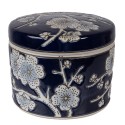 Clayre & Eef Boîte à bijoux Ø 12x10 cm Bleu Céramique Clayre & Eef Boîte à bijoux Ø 12x10 cm Bleu Céramique