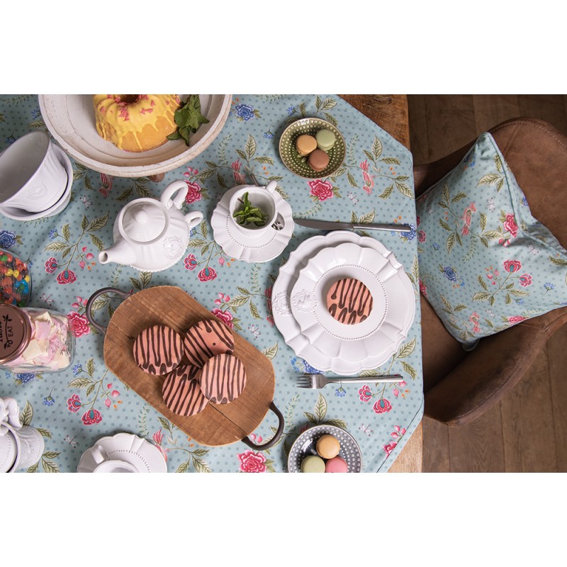 Clayre & Eef Piatto per la colazione Ø 21 cm Bianco Ceramica