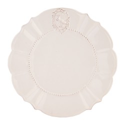 Clayre & Eef Assiette à dîner Ø 27 cm Blanc Porcelaine