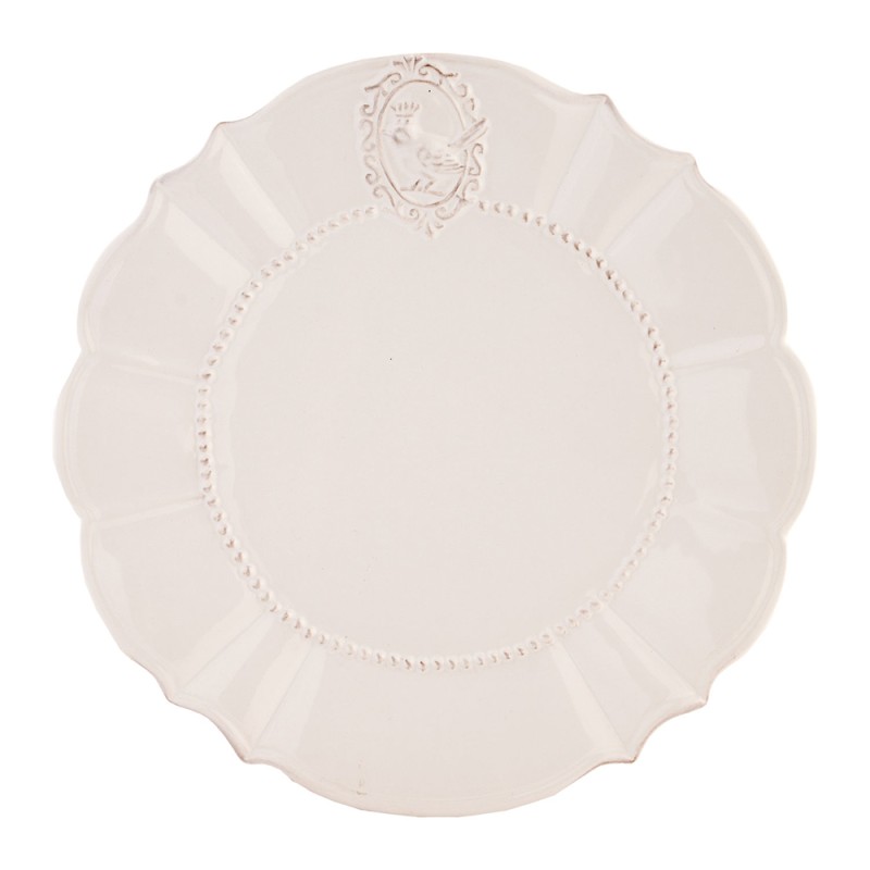 Clayre & Eef Dinner Plate Ø 27 cm White Porcelain