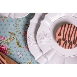 Clayre & Eef Assiette à dîner Ø 27 cm Blanc Porcelaine
