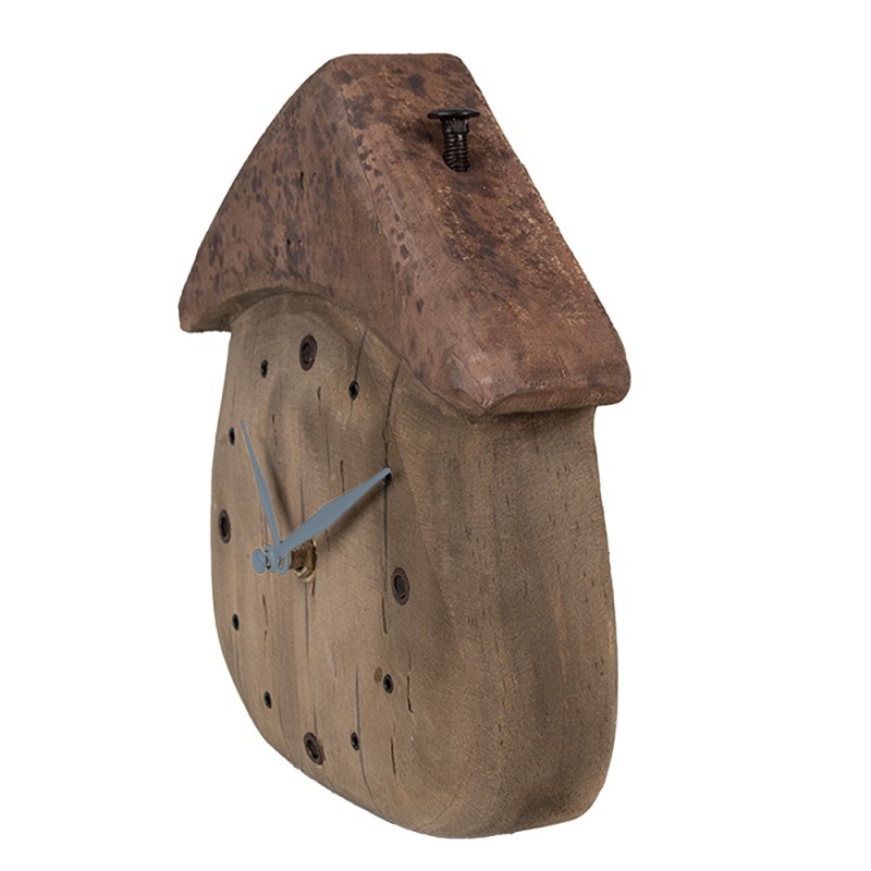 Clayre & Eef Orologio da tavolo 18x5x19 cm Marrone Legno