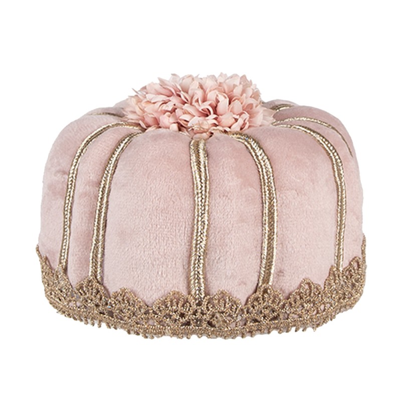 Clayre & Eef Image de décoration Gâteau Ø 12x7 cm Rose Textile