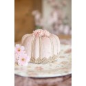 Clayre & Eef Image de décoration Gâteau Ø 12x7 cm Rose Textile